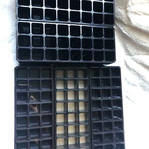 Lipstick holders, set of 5. 3 short trays, and 2 tall trays. Black.